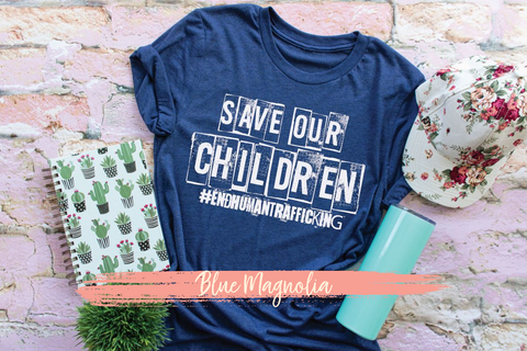 Save Our Children - Human Trafficking - White Print