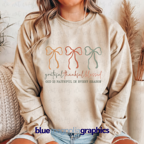 Grateful Thankful Blessed Ribbons